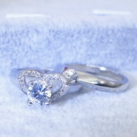 HGW Gold Class Diamond vjenčani prstenovi za žene osjetljive žene modni sterling srebrni bijeli safir dijamantni prsten engagemen e jednu veličinu