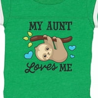 Inktastična moja tetka me voli sa Sloth and Hearts Poklon dječaka za bebe ili dječju djecu