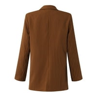 Žene plus veličine kaputi i jakne jesen zimski kaputi pruge otvoreni prednji džepovi Cardigan Formalno odijelo Bluze s dugim rukavima Žene