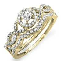 DazzlingRock kolekcija 0. Carat 18k okrugli dijamantski ženski montirani zaručni prsten CT, ruža zlato, veličine 8