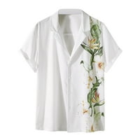 Muške modne majice dolje muško ljetno casual top majica cvjetna sitnica majica s kratkim rukavima, odvojite košulju s gornjom bluzom