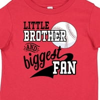 Inktastični mali brat i najveći obožavatelj - bejzbol porodični ventilator poklon dječaka ili djevojčica majica