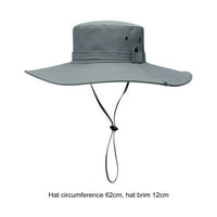 Muškarci sunčani šešir Čvrsta boja učvršćena šipka široka brana za sunčanje Hat ljetni glava, bež poliester
