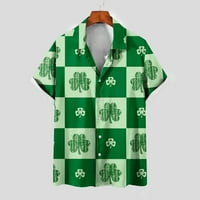 Buigttklop Nema granica Muška majica Cleance Plus Veličina Ležerne tipke St. Patrick's Day Print sa džepom Bluza s kratkim rukavima