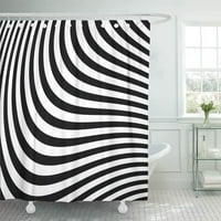 Stripes Sažetak valova optičkih crnih i bijelih linija dizajna dizajna moderna prugasta zavjesa za tuširanje