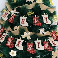 [Big Cleariance] Sretan božićni burlap banner ručno ušivene za kamin stabla zidnog prozora