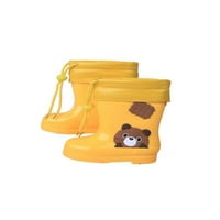 Avamo Unise Kids Rain Boots Nelik klizanje Vrtne cipele Lagane kiša Chidren Mid Calf Boot Girls Boys Udobne vodootporne žute sa plišanim postrojenim 9C