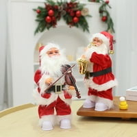 Red Hat White Whisker plišana odjeća Nabava baterije Santa Claus Ornament saksofon jahanje povlačenje jelena Santa Claus igračka za zabavu