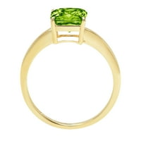 2.5ct Asscher Cut Green Prirodni peridot 18K žuti zlatni godišnjički zaručnički prsten veličine 11