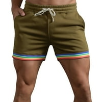 Muške šorcs muške ljetne čvrste boje duge hlače džepne crtanje labave povremene sportske trke ravne šorc hlače na plaži