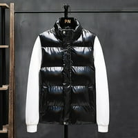 Psue Winter Puffer prsluk Muškarci Jakets Modna ulična stil bez rukava Udobni kaput Soft Početna Dnevne jakne Black, XL