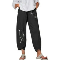Umitay Fashion Women Lady Ležerne prilike za ispis Elastični struk široke hlače na plaži Pantalone za pantalone za žene