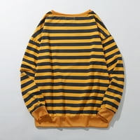 Duksevi za pulover Bacoc's Ležerne prilike za rušenje s dugim rukavima s dugim rukavima okrugle vrat dukserice dukserice Žuta m