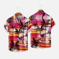 Uorcsa Plus Veličina Ležerne prilike za nepozivajuće tastere za odlaganje plaže ružičasta bluza s kratkim rukavima ružičasta