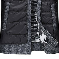 Dukseri za muškarce sa patentnim džemperom plus baršunasti pleteni plesiv džemper tiskani kardigan povremeni poliester sivi xxxl