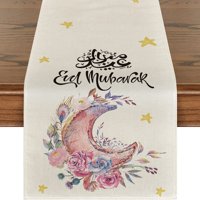 Proljeće Fla stol trkač Ramadan Dekoracija Eid Mubarak Placemat Palace Moon Star Stolcloth Dekor za večeru Eid Al Adha Pokloni