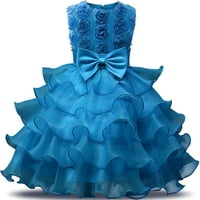 3-10T 3D cvjetna djevojka ruffle torta haljina za čipku za djecu vjenčanica djeveruše PAGEAnt party mamusferentne haljine princeze natečene haljine