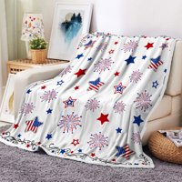 Dan nezavisnosti, prekrivač, četvrti jul Dan nezavisnosti Američki patriot baca flanelne ćebe za kauč, tkanina američka zastava Plišani ugodno nejasno pokrivač 50 60