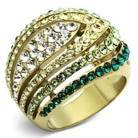 TK - IP zlatni prsten od nehrđajućeg čelika sa gornjim klasnim kristalom u više boja veličine 6