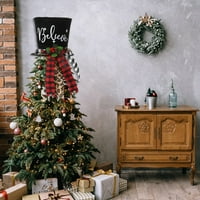 Wisremt Božićno stablo Topper Dekoracija uvlačiva gornji šešir Božićne krošnje zvjezdane ukrase sa lukom-čvorovom vrpcom za kućni dekor