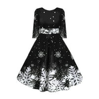 Žene Srednja duljina kratki rukav modni linijski patchwork ljetni okrugli dekoltena haljina crna 2xl