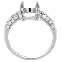 14k bijelo zlato prirodno rainbow moonstone zaručnički prsten ovalni i dijamantski akcenti, veličine 6
