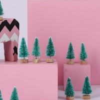 Umjetni mini božićni sisal Snežni drveće sa drvenim bazom zimskih snježnih ukrasa za stolno drveće za ukrašavanje božićne zabave