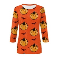 Ljetni ženski modni casual dužine rukava Halloween Print Okrugli vrat Pulover TOP bluza