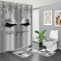 Dekoracija zaljubljenih u kupaonici četverodijelni set digitalni ispis kupaonica četverodijelni set vodootporni tuš zavjesa neklizajuća mat set upijajuća mat