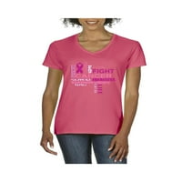 - Ženska majica s kratkim rukavima V-izrez - rak dojke