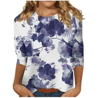 Ženski ljetni vrhovi ženska nova modna print rukava cvjetna tiskana majica Slim Top casual tops