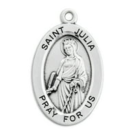 Die pogodio ručno urezano zaštitnik svetog Julia ovalna sterling srebrna medalja za muškarce