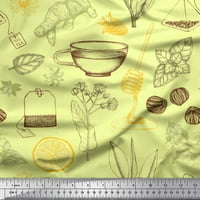 Tkanina sa tkaninom Soimoi Rayon, zvijezda Anis i limunski kriška, tkanina za tisak od povrća sa širokim dvorištem