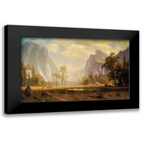 Bierstadt, Albert Black Moderni uokvireni muzej umjetnički print pod nazivom - Gledajući prema dolini Yosemite