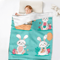 DiCasser Easter Spring Bunny bacajte pokrivač sa jastukom sa jastukom srećnim Uskrsnom šarenom jajima ugodne i meke plišane ćebe za kauču kauč