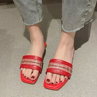 Zunfeo Wemens Slane Slane Sandale - Vanjske papuče na plaži Neklizaju otvorene nožne sandale Modni povremeni par papuče crvena 9
