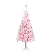 Loewten umjetno božićno stablo sa LED-om i kuglicom set ružičaste 70,9 PVC