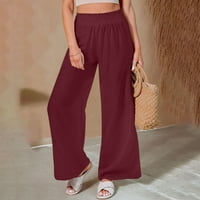 Azrijski ženski zazor modne hlače, ženske hlače sa širokim nogama visoke struke pravne hlače casual pantalone vinske veličine xxl na prodaju
