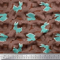 Soimoi Poly Georgette tkanina umjetnička cvjetna i zečja životinjski tisak šivaći tkaninu dvorište široko