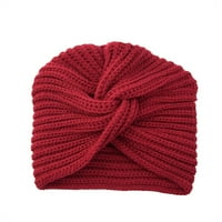 Knosfes zimsko hladno vrijeme modno modno zvijer za žene kabel pletene rastezljivije kape za kapu turban cap benie crvena slobodna veličina