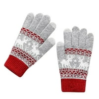Guvpev Djeca zimske tople pletene zimske tople slatke rukavice - Khaki Free Size