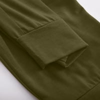 Ženske kaprim gamaše sa džepovima Istrun ženske hlače jeseni Žene vježbanje vuče Stretch Struk dugme Pocket Yoga teretana Loose hlače Štednjaka za čišćenje zelene boje
