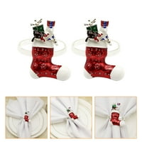 Božićne čarape Obliku oblika ubrus prstenovi držači za ubrus za trpezariju