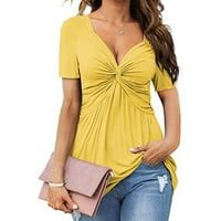 Yuwull Womens Ljetni vrhovi cvjetni povremeni tunički bluza za žene Ženske dame kratki rukav labavi FIT Ljetni vrhovi T-majice Bluza Top Holiday Party Sport Bluza Bluze