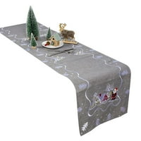 Božićni stolni trkač vezeni stolni trkač crveni stol posteljina za božićne ukrase