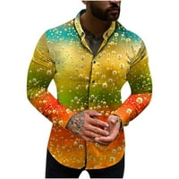FESFESFES muške bluze casual dugih rukava padajuće košulje Henley vrat otisnuta ulična odjeća za bluze Plus veličine 10 USD