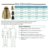 Guvpev muške zimske s kapuljačom od vjetrovske jakne s dugim rukavima - Smeđi XL