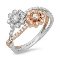 0. CT sjajan okrugli rezan originalni rujan Diamond si1-si g-h 18k bijela ruža zlato halo obećanje vjenčanog izjava angažovane dizajnerske prstene veličine 7.5