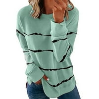 Fanxing Clearence Striped Bluzes Ženska majica dugih rukava Comfy vrhovi TEE majica Ženske tunike S-2XL