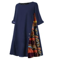 Sanviglor Women Long haljina rukava sa ručicama maxi haljine labavi ljetni tamno plavi xl